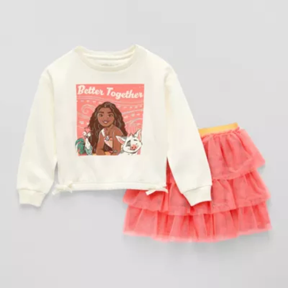 Disney Collection Little & Big Kid Girls 2-pc. Moana Skirt Set