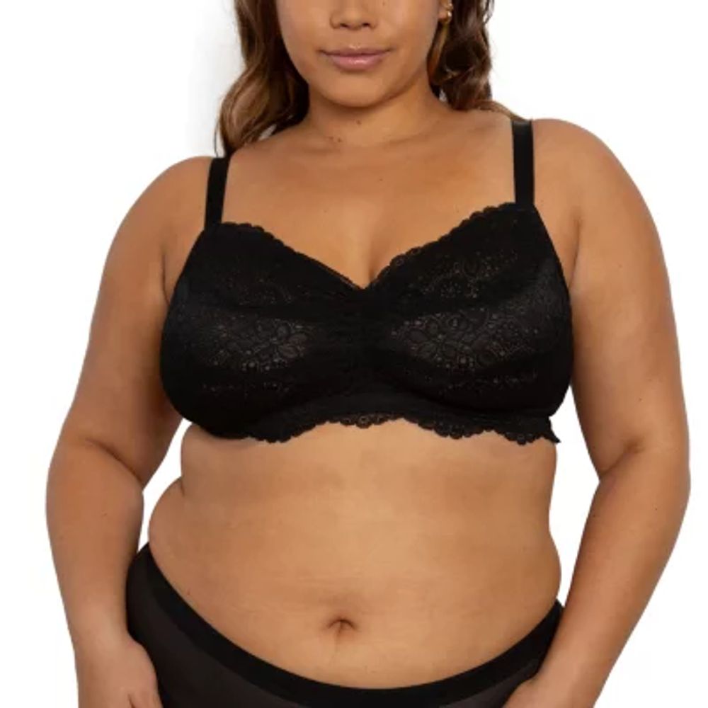 Curvy Couture Luxe Lace Wireless Bralette-1348