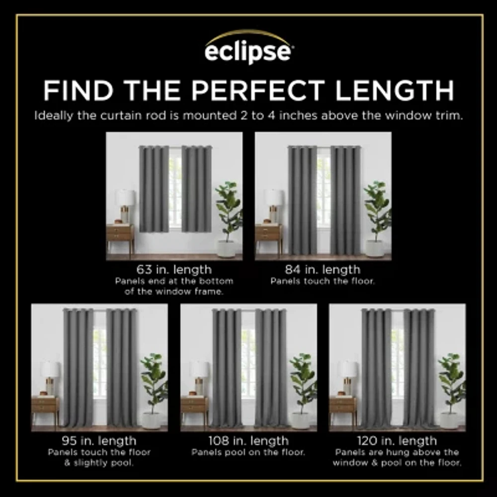 Eclipse Kids Chambray Grommet Top Blackout Single Curtain Panel