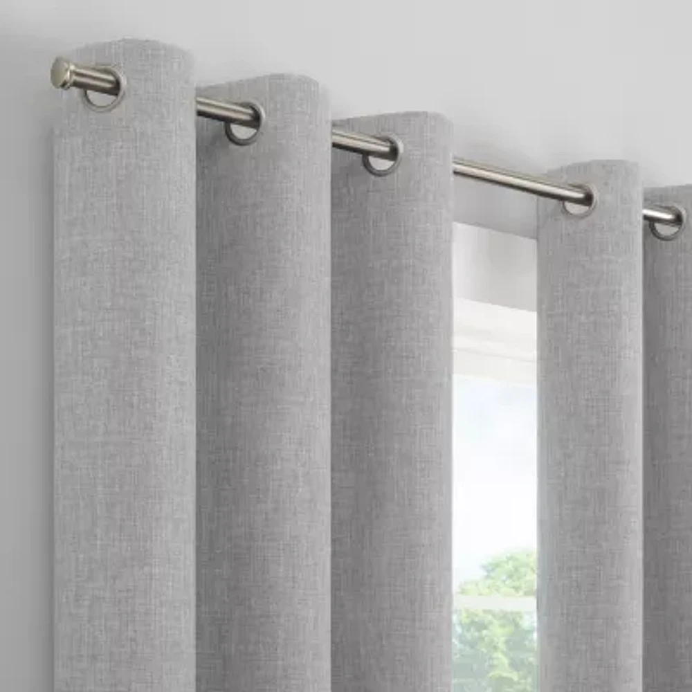 Eclipse Kids Chambray Grommet Top Blackout Single Curtain Panel