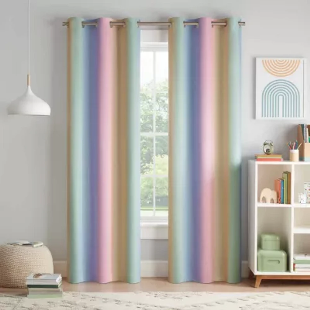 Eclipse Kids Rainbow Grommet Top Blackout Single Curtain Panel