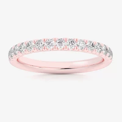 Signature By Modern Bride (Si1-Si2/H-I) Womens 2MM 1/2 CT. T.W. Lab Grown White Diamond 14K Gold Wedding Band
