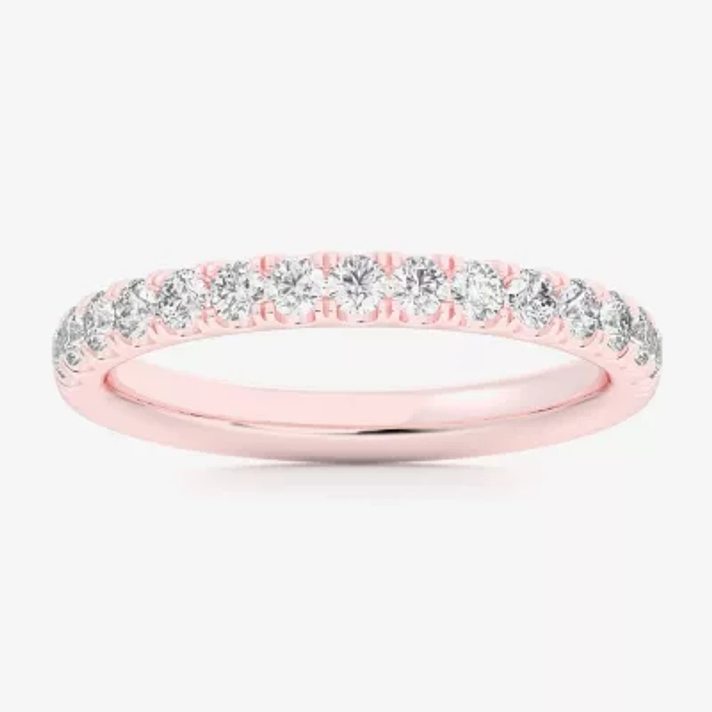 Signature By Modern Bride (Si1-Si2/H-I) Womens 2MM 1/2 CT. T.W. Lab Grown White Diamond 14K Gold Wedding Band