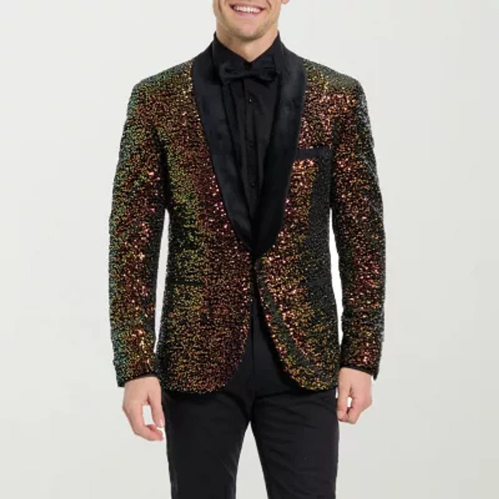 OppoSuits Deluxe Mens Dinner Jacket Amber Sequins