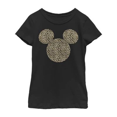 Little & Big Girls Disney Crew Neck Short Sleeve Mickey Mouse Graphic T-Shirt