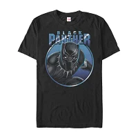 Mens Crew Neck Short Sleeve Classic Fit Black Panther Marvel Graphic T-Shirt