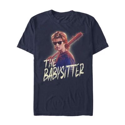 Mens Crew Neck Short Sleeve Classic Fit Stranger Things Graphic T-Shirt