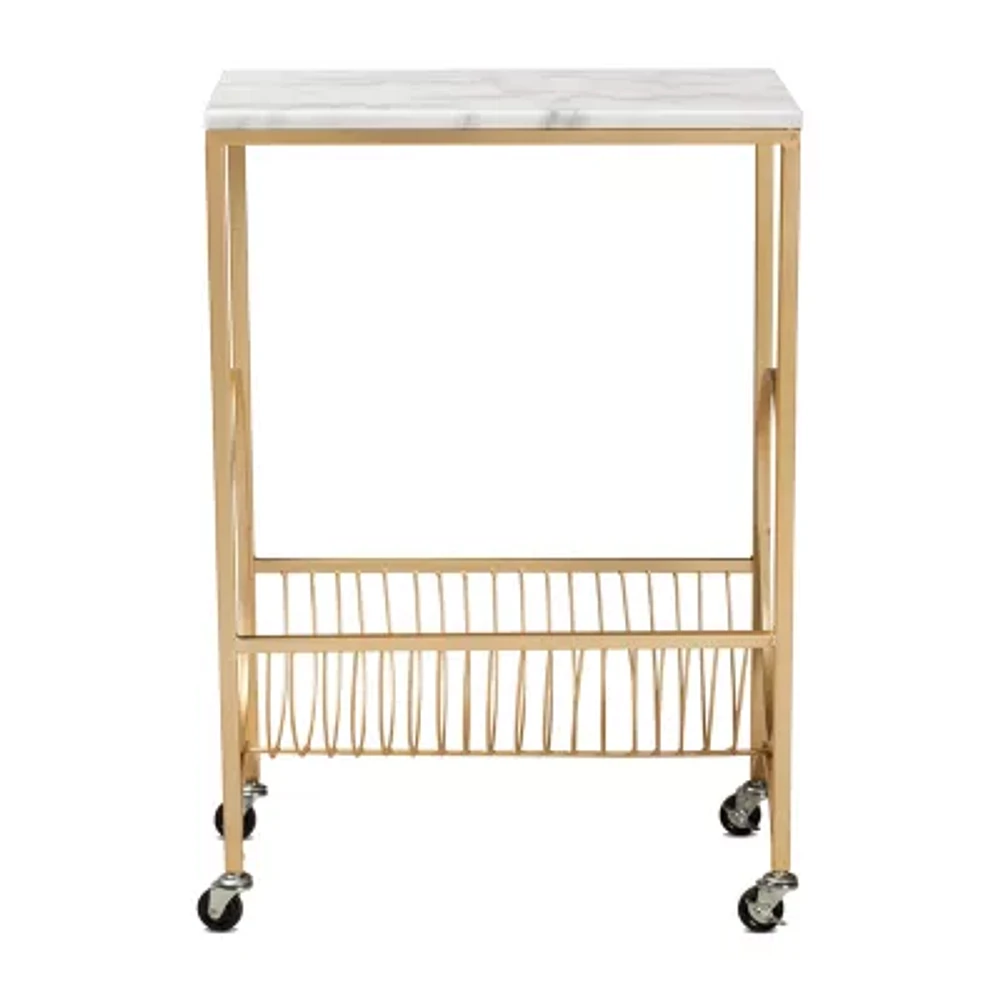 Jacek Marble-Top Serving Cart