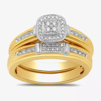 Limited Quantities! Womens 1/5 CT. Natural White Diamond 14K Gold Over Silver Sterling Silver Promise Ring