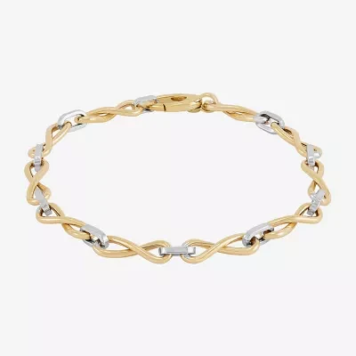 Mia Oro Womens 14K Two Tone Gold Hollow 7.5 Inch Link Bracelet