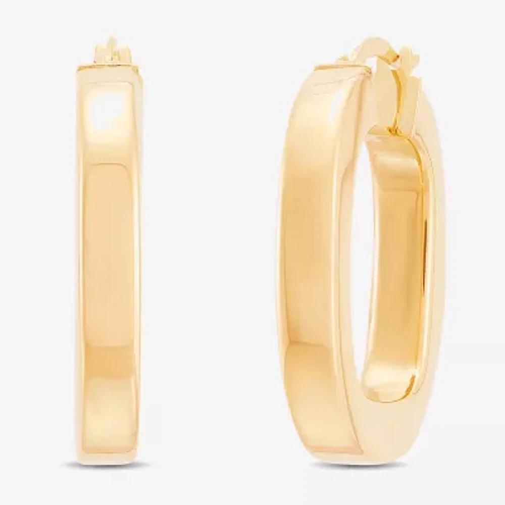 Womens 14K Gold 26.9mm Round Hoop Earrings