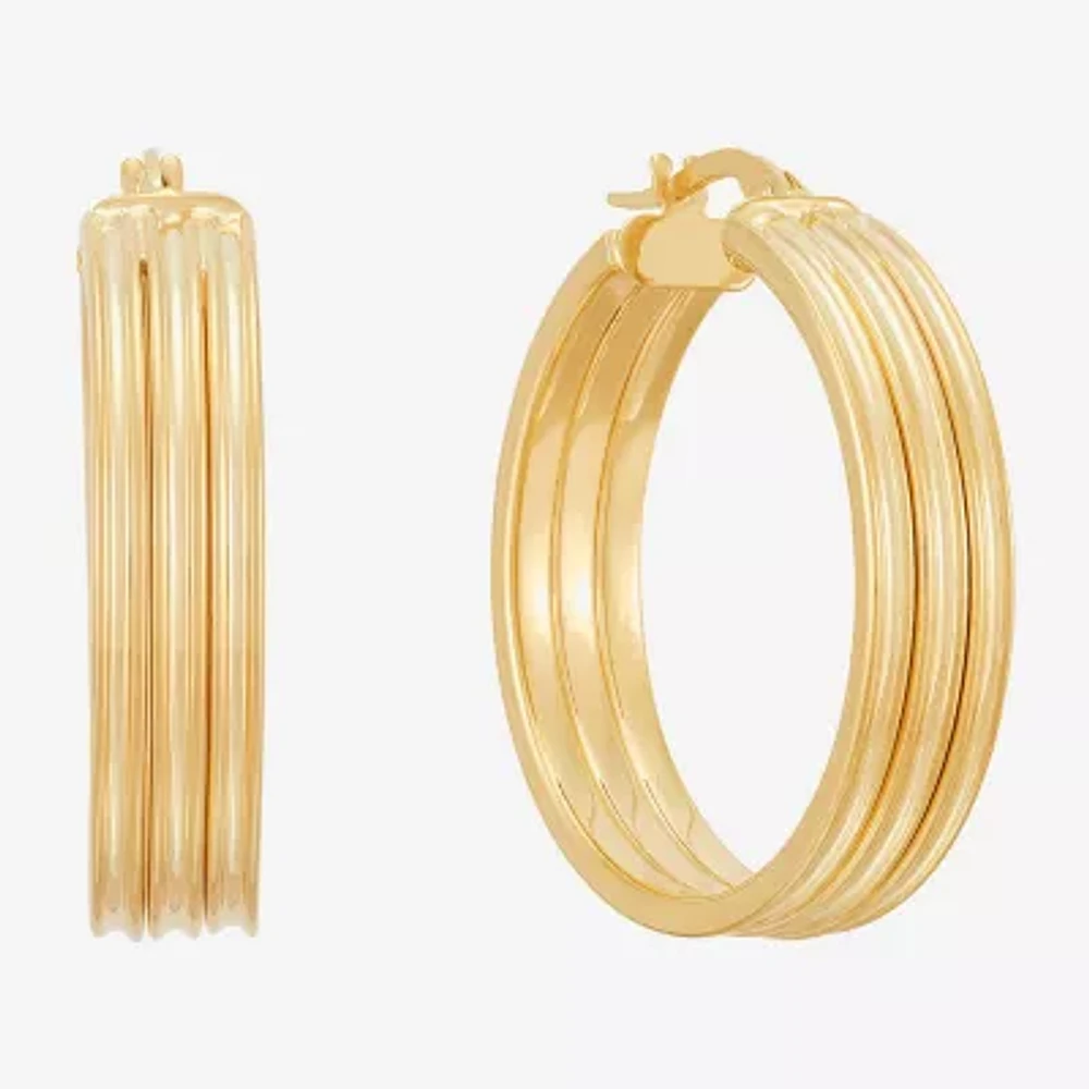 Made in Italy Womens 14K Gold 31mm Round Hoop Earrings