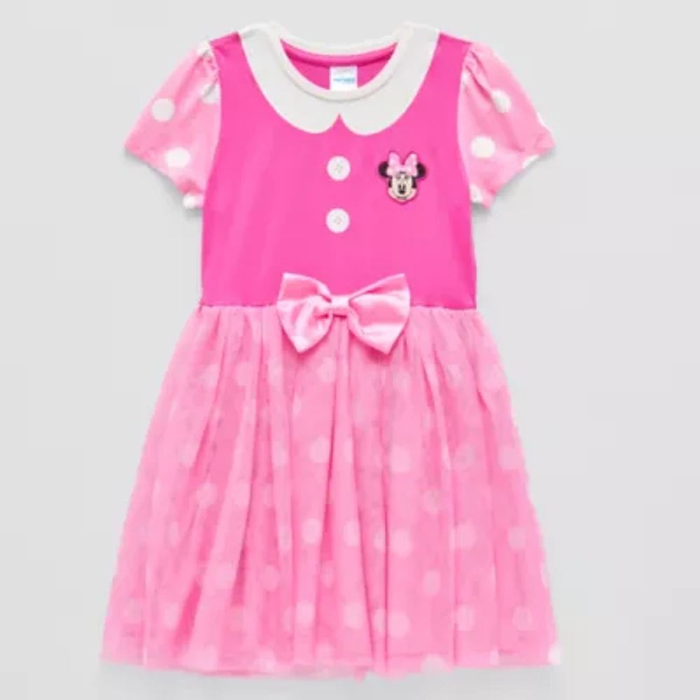 Disney Collection Little & Big Kid Girls Short Sleeve Minnie Mouse Tutu Dress