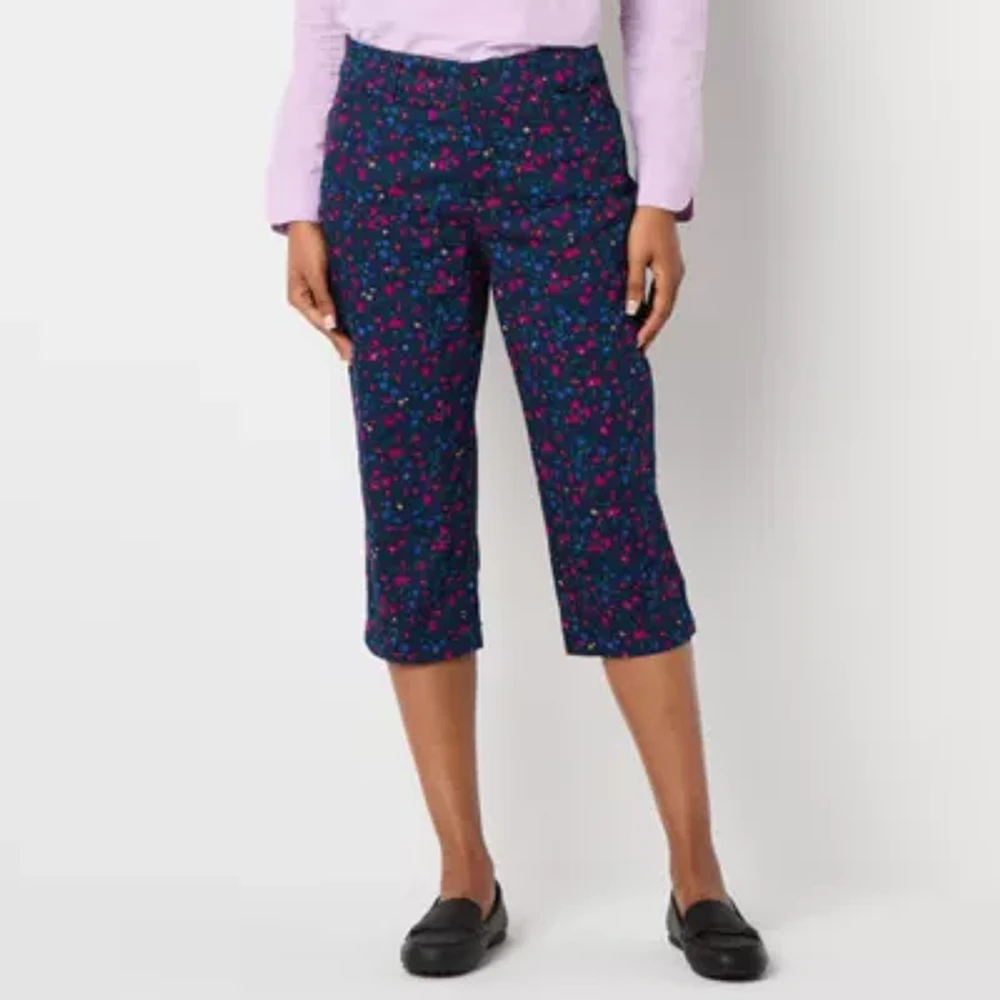 St. John's Bay Secretly Slender Womens Slim Mid Rise Regular Fit Capri Pant