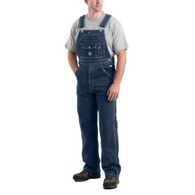 Berne Vintage Washed Denim Bib Mens Workwear Overall