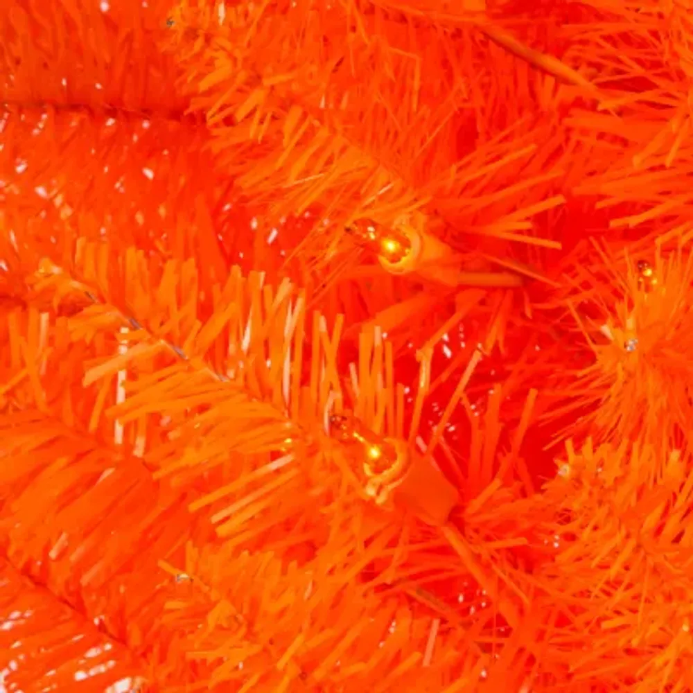 Kurt Adler Foot Pre-Lit Orange Slim Tree