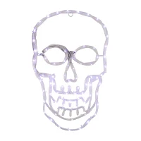 18'' Lighted Skull with 4 Function Controller Window Silhouette Halloween Decoration