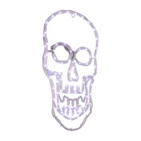 18'' Lighted Skull with 4 Function Controller Window Silhouette Halloween Decoration