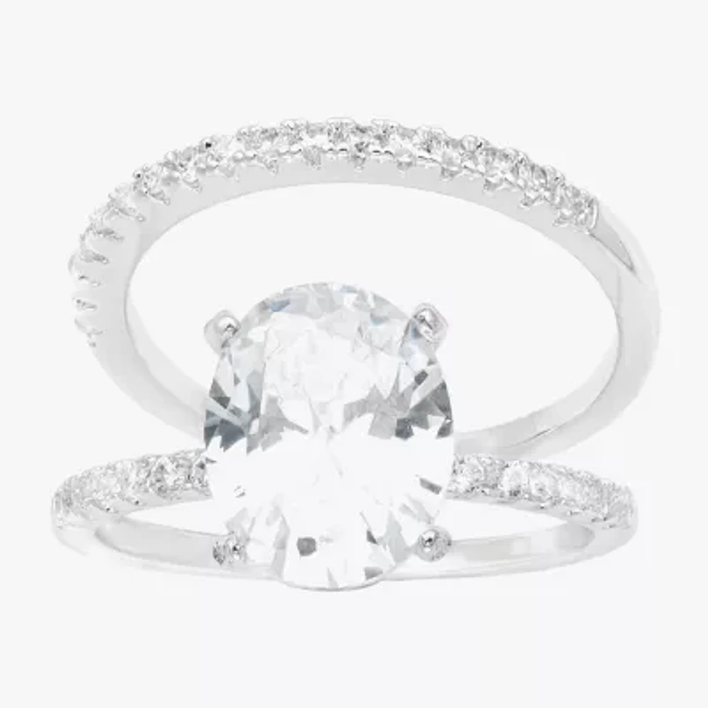 Sparkle Allure Womens Cubic Zirconia Pure Silver Over Brass Oval Bridal Set
