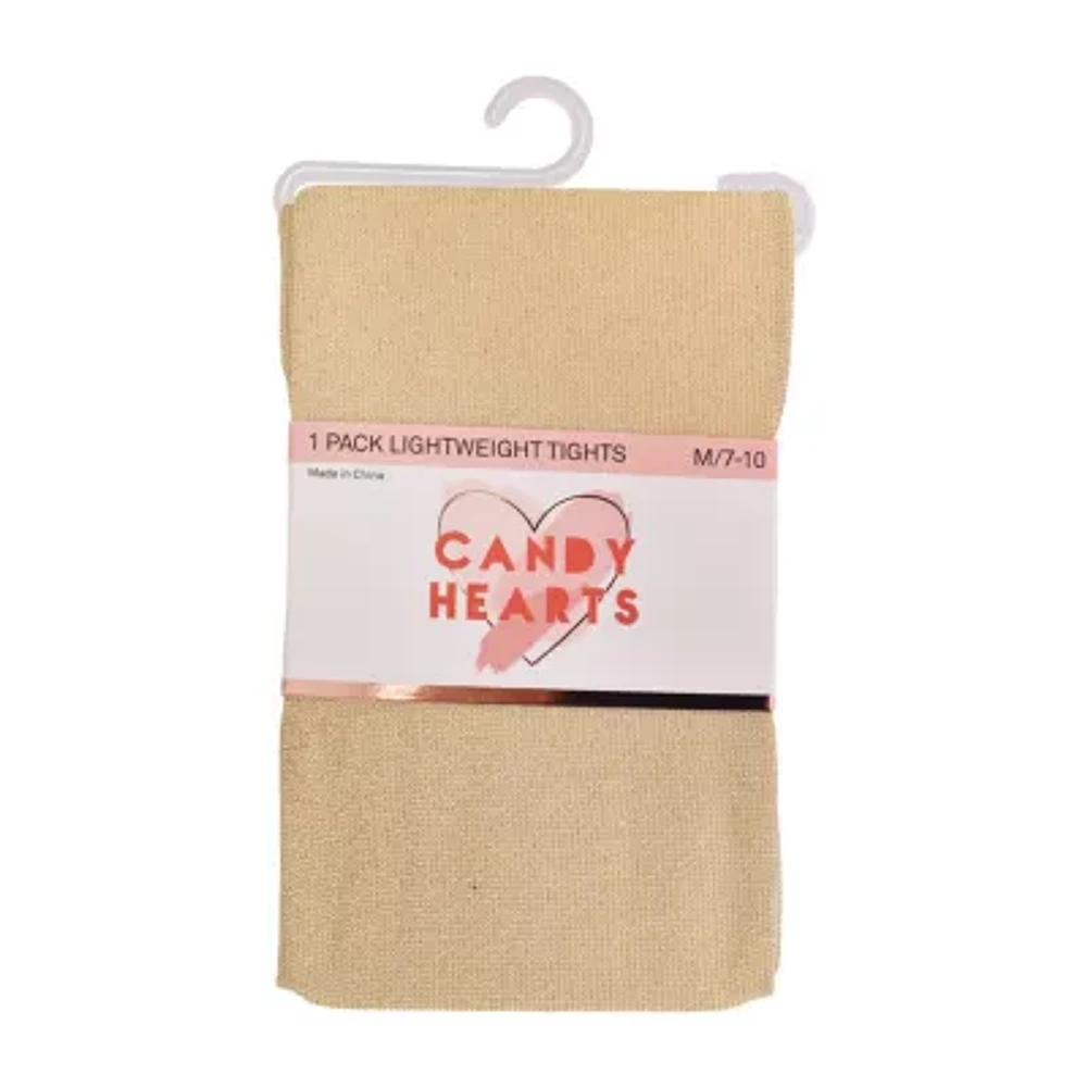 Candy Hearts Metallic Little & Big Girls Tights