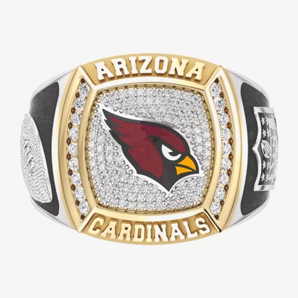 True Fans Fine Jewelry Arizona Cardinals Mens 1/2 CT. Natural White Diamond 10K Two Tone Gold Fashion Ring