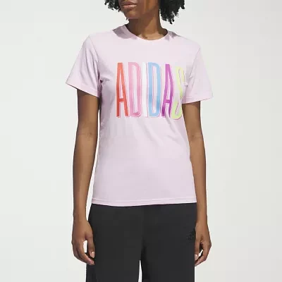 adidas Womens Crew Neck Short Sleeve Active T-Shirt