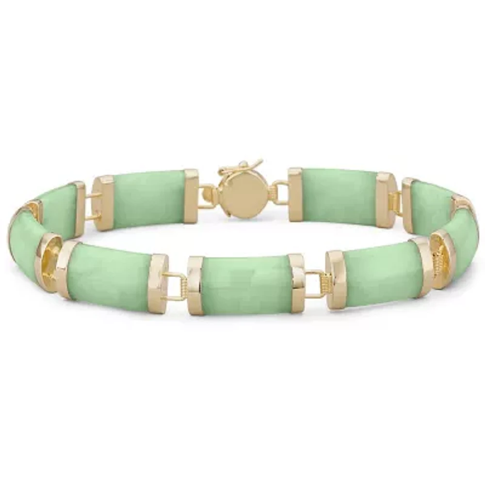 Womens 14K Gold Over Silver Solid 7.5 Inch Link Bracelet