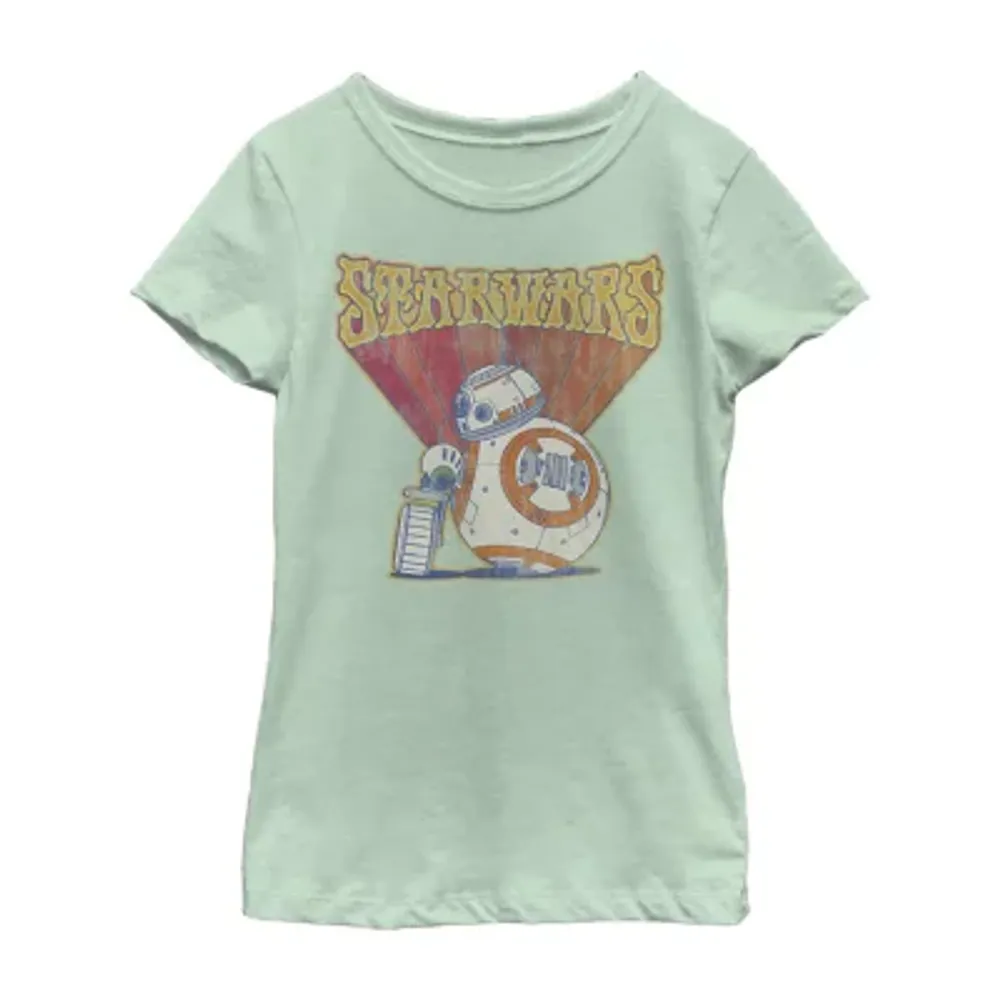 Big Kid Girls Crew Neck Short Sleeve Regular Fit Star Wars Graphic T-Shirt