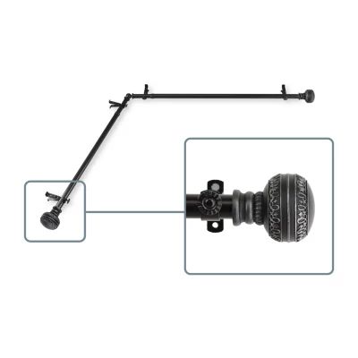 Rod Desyne Ornament Corner Window 3/4 Adjustable Curtain