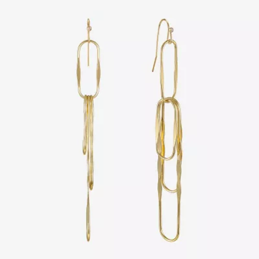 Bijoux Bar Gold Tone Womens Paperclip Drop Earrings