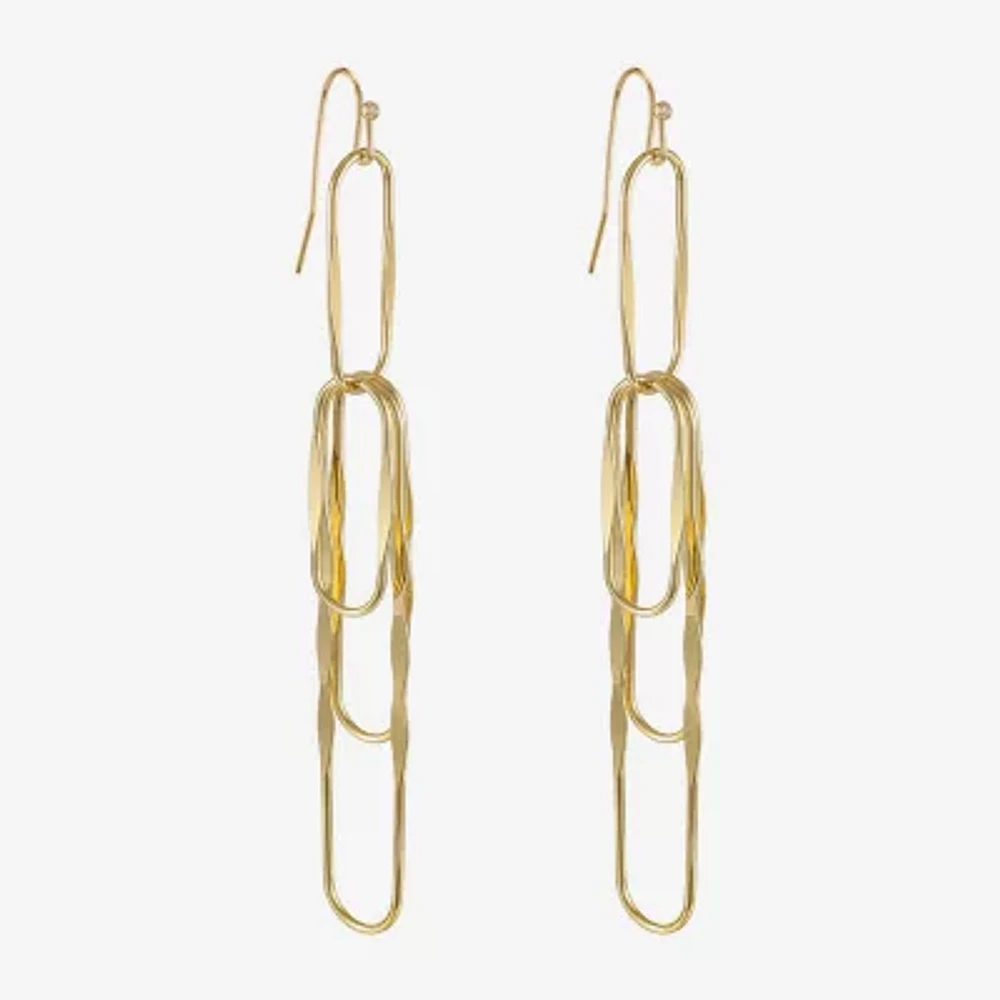Bijoux Bar Gold Tone Womens Paperclip Drop Earrings