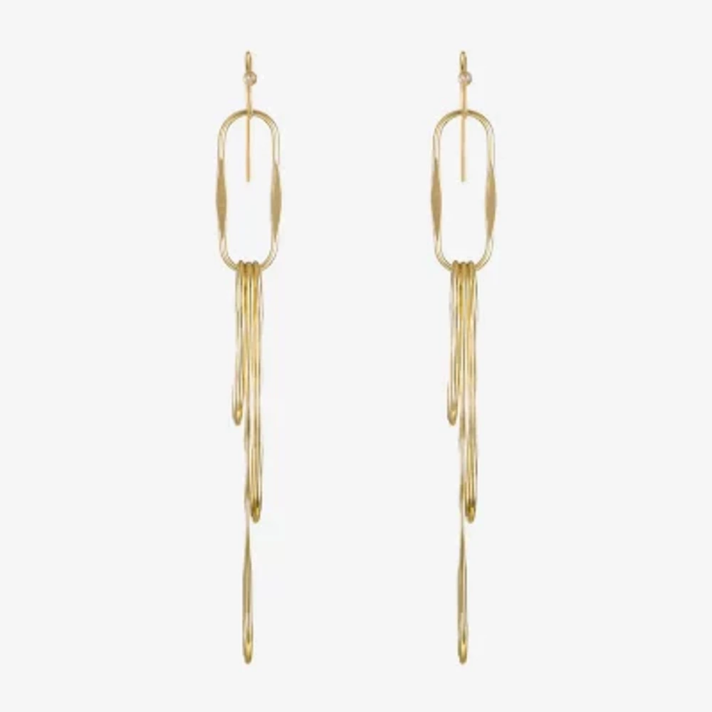 Bijoux Bar Gold Tone Womens Paperclip Drop Earrings