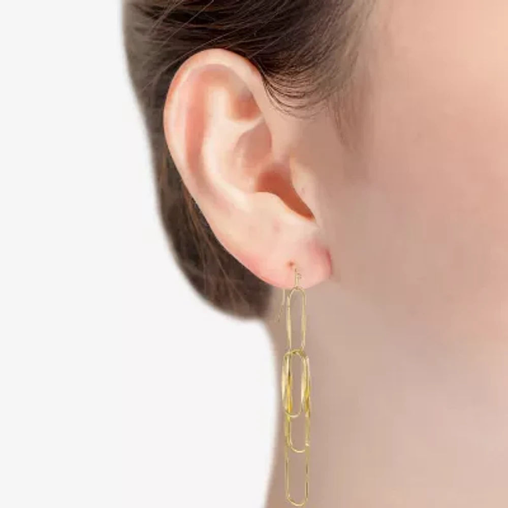 Bijoux Bar Gold Tone Womens Paperclip Drop Earrings
