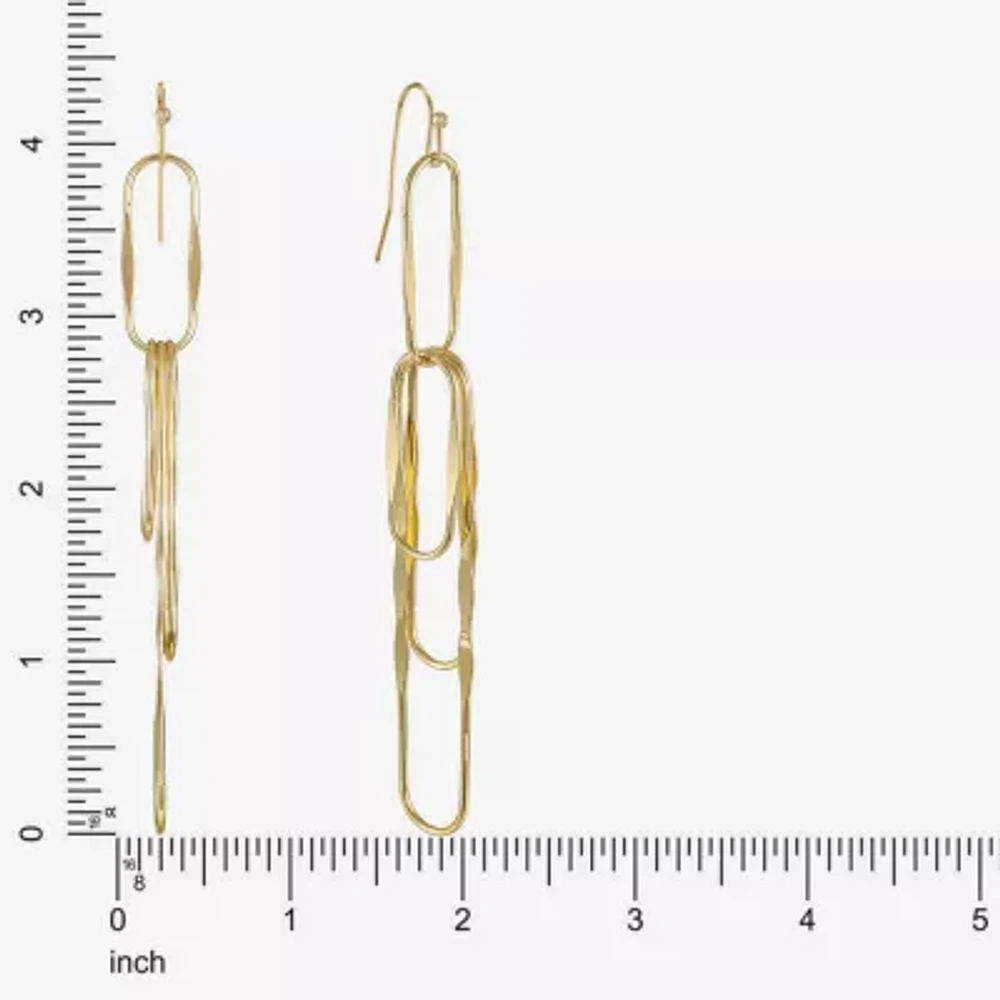 Bijoux Bar Gold Tone Womens Paperclip Drop Earrings