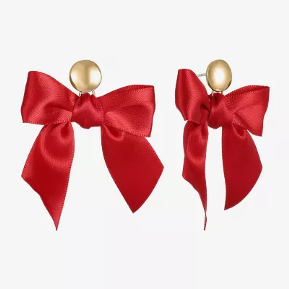 Bijoux Bar Gold Tone Womens Bow Hypoallergenic Drop Earrings