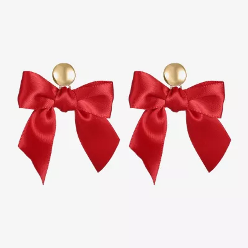 Bijoux Bar Gold Tone Womens Bow Hypoallergenic Drop Earrings