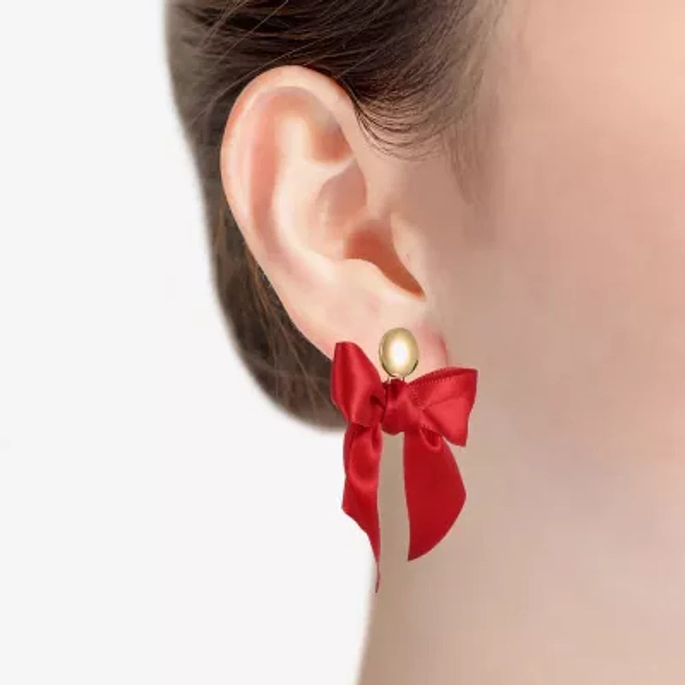 Bijoux Bar Gold Tone Womens Bow Hypoallergenic Drop Earrings