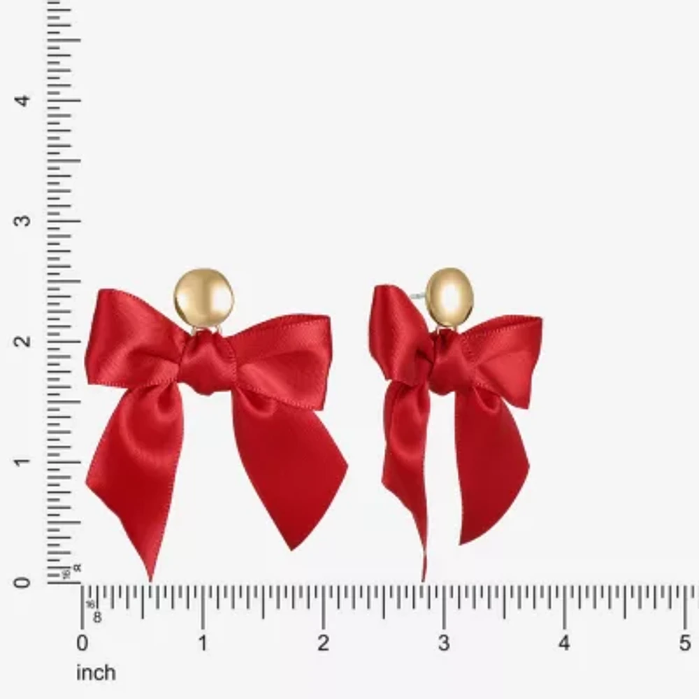Bijoux Bar Gold Tone Womens Bow Hypoallergenic Drop Earrings