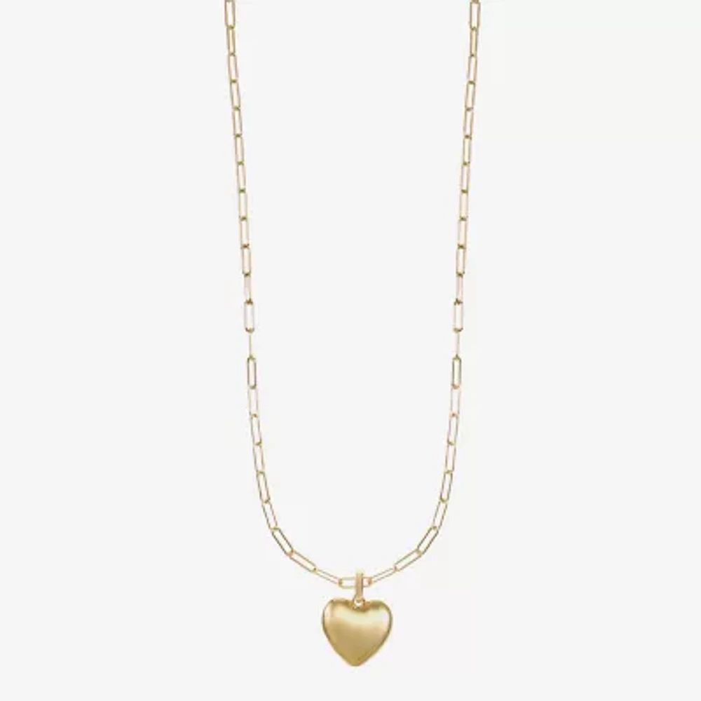 Bijoux Bar Gold Tone Womens Heart 30 Inch Pendant Necklace
