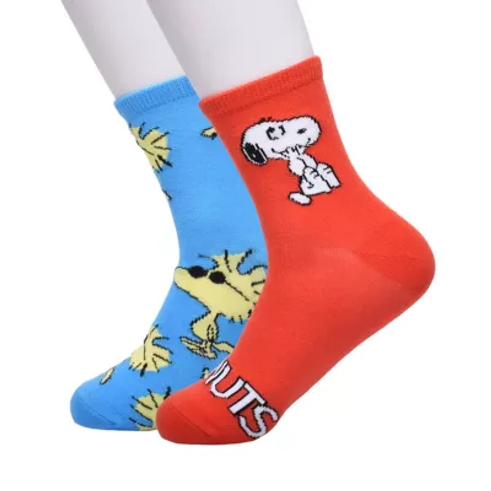 Womens 2-pc. Peanuts Snoopy Crew Socks