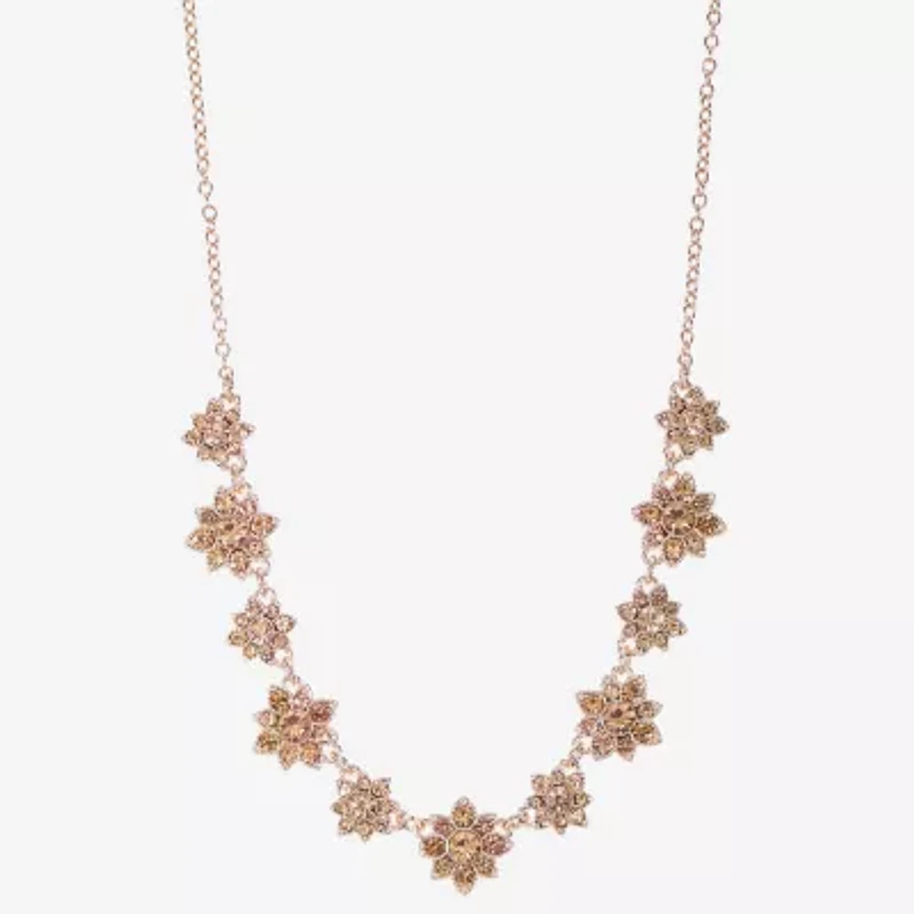 Monet Jewelry Rose Gold Womens Pink 17 Inch Collar Necklace