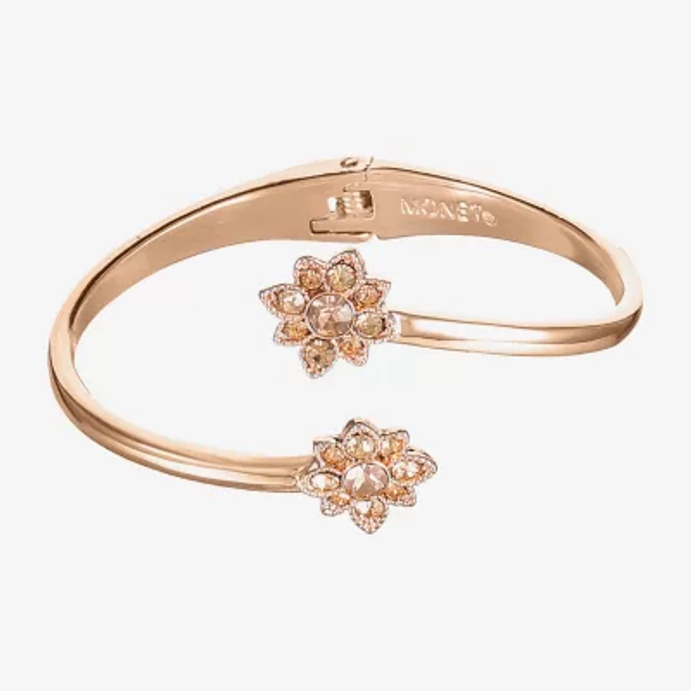Monet Jewelry Rose Gold Womens Pink Glass Cuff Bracelet