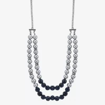 Monet Jewelry Layered Womens Glass 20 Inch Strand Necklace