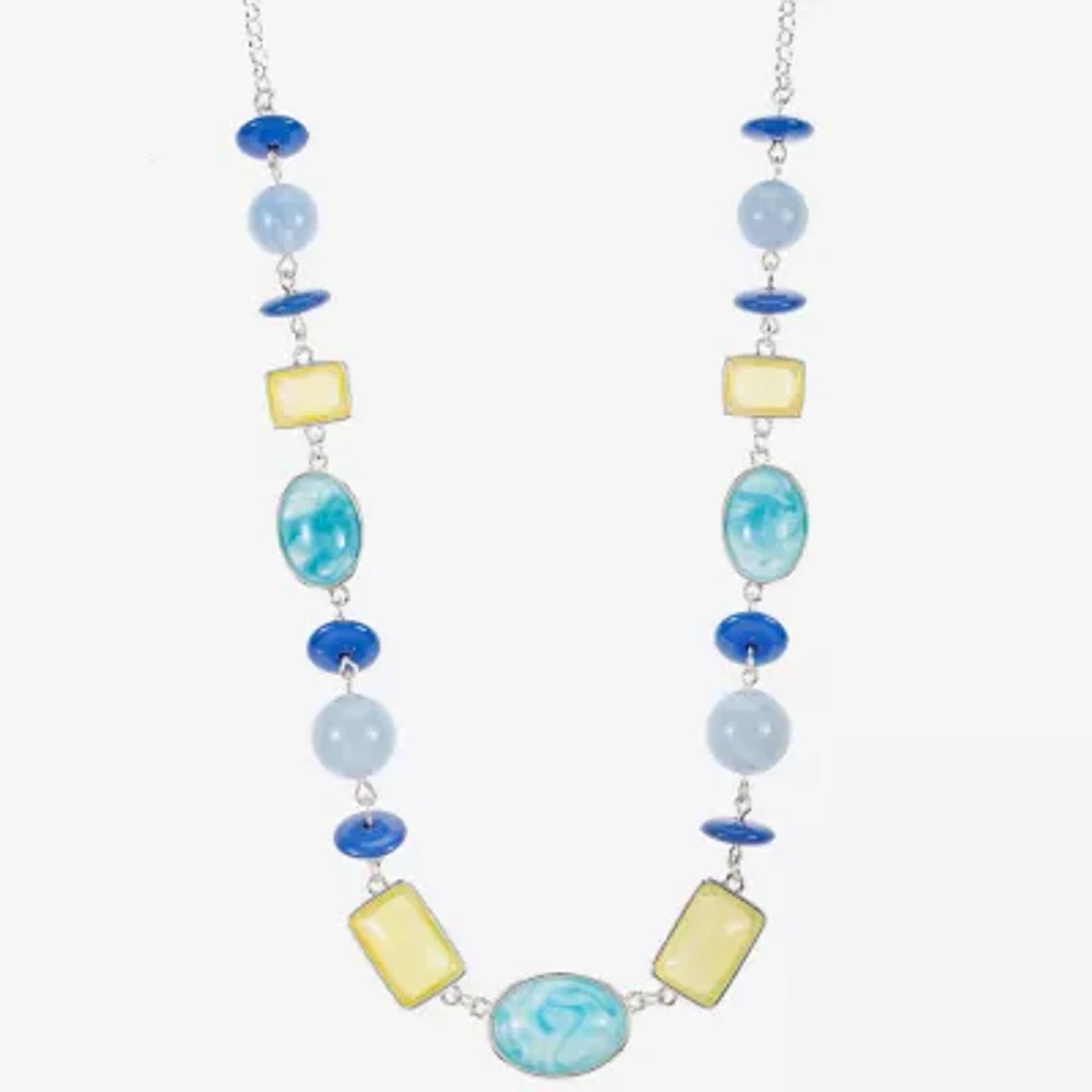 Liz Claiborne Womens Blue 18 Inch Collar Necklace
