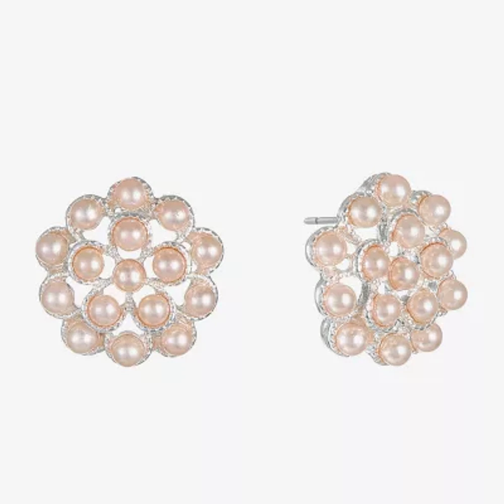 Monet Jewelry Timeless Simulated Pearl 17mm Round Stud Earrings