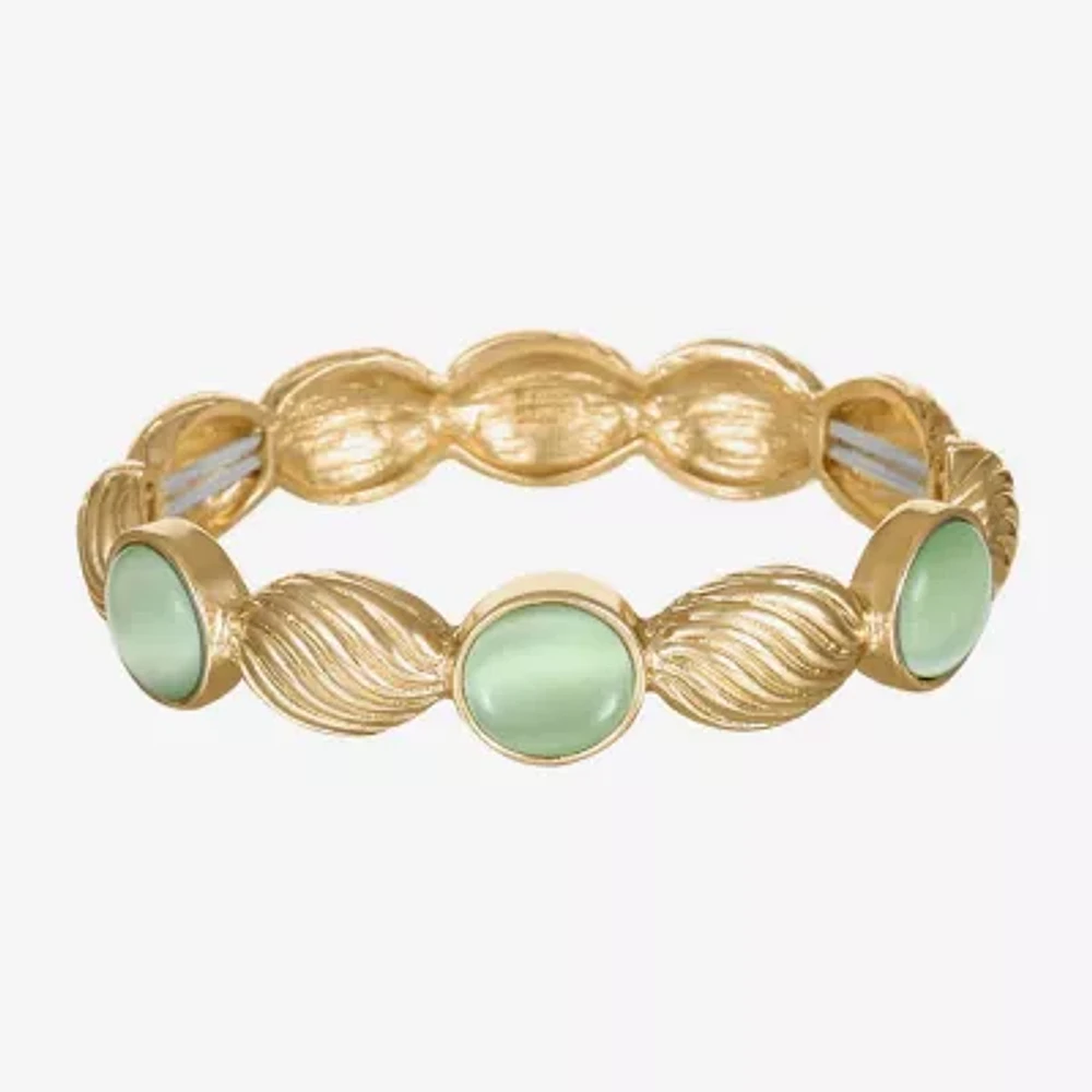 Liz Claiborne Womens Blue Glass Round Stretch Bracelet