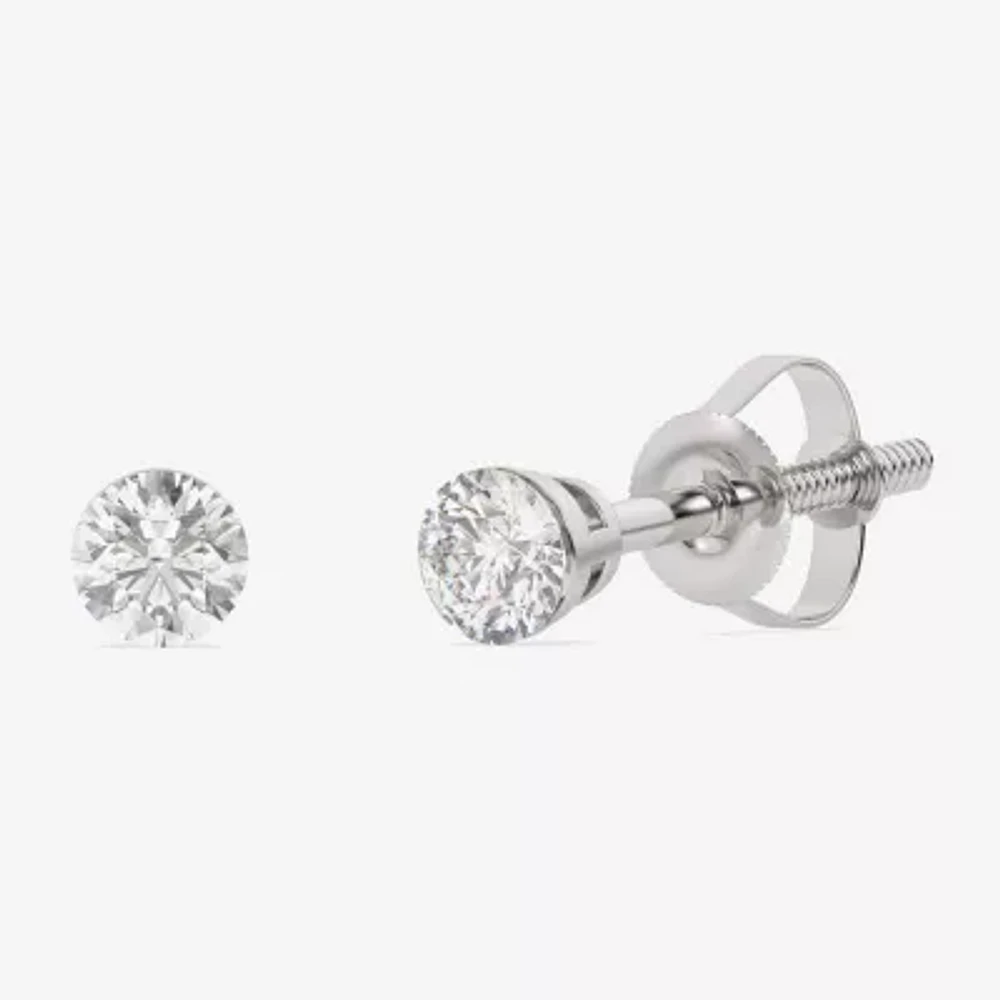 Floating Diamonds (F / Vs2) 1/2 CT. T.W. Lab Grown White Diamond 14K White Gold 4.2mm Round Stud Earrings