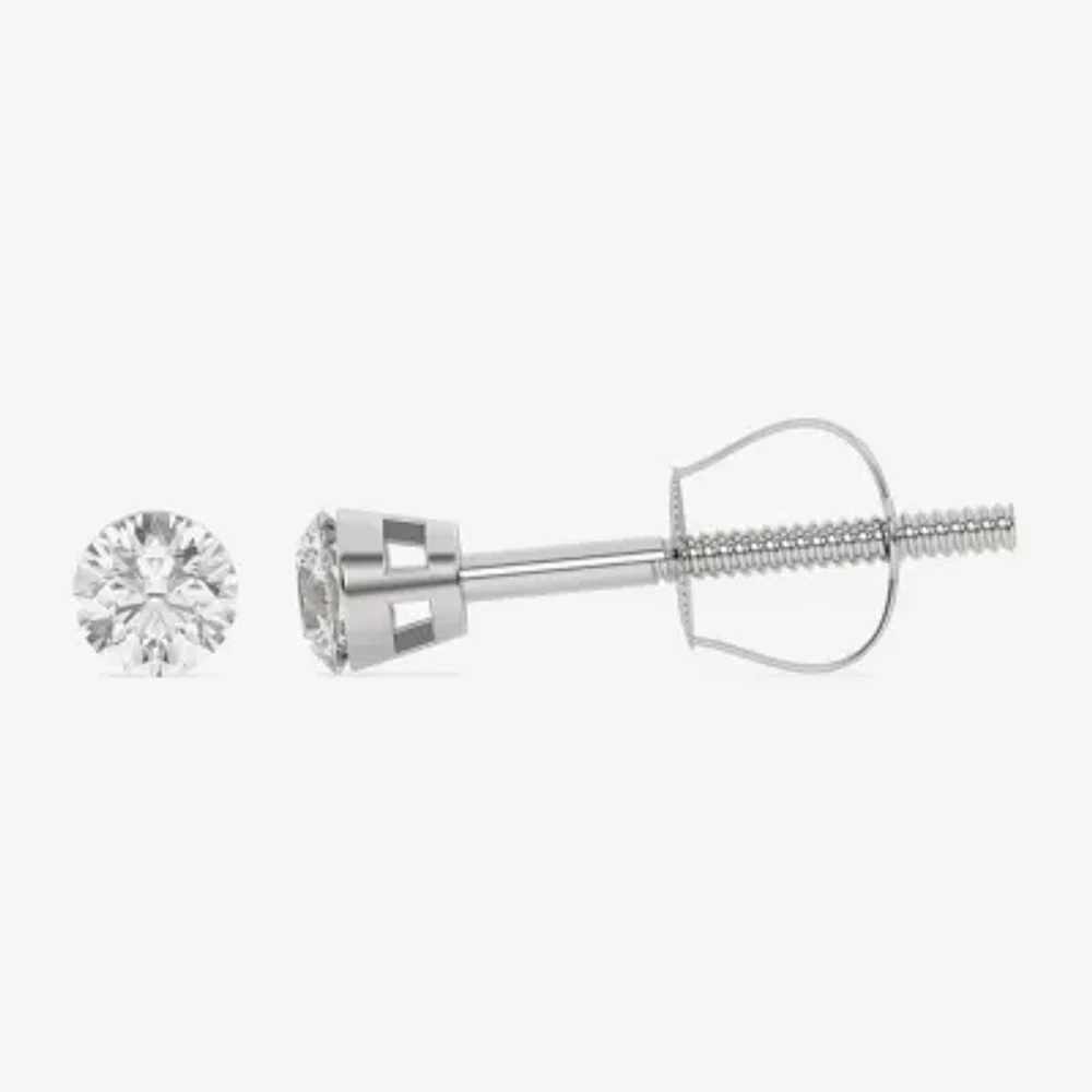 Floating Diamonds (F / Vs2) 1/2 CT. T.W. Lab Grown White Diamond 14K White Gold 4.2mm Round Stud Earrings