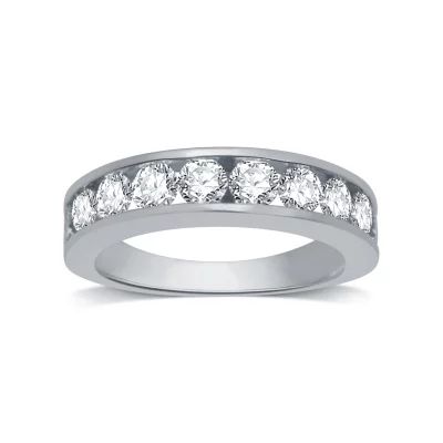 Deluxe Collection Womens 3MM 1 1/2 CT. T.W. Natural White Diamond 14K Gold Wedding Band
