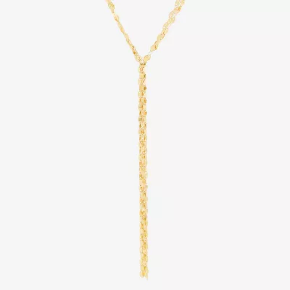 Womens 14K Gold 18 Inch Y Necklace